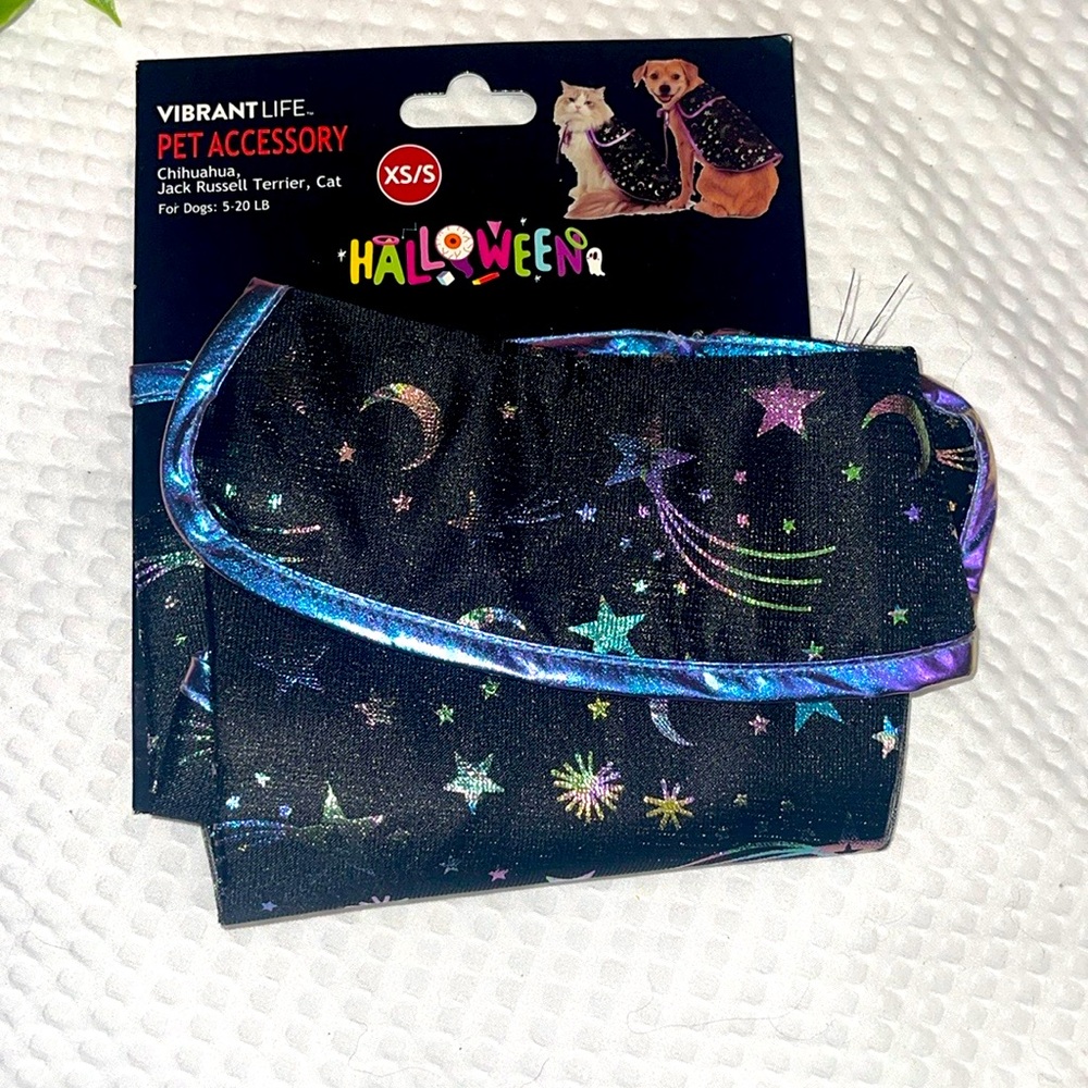 Vibrant Halloween Pet Accessory - Black with Purple and Blue Accents